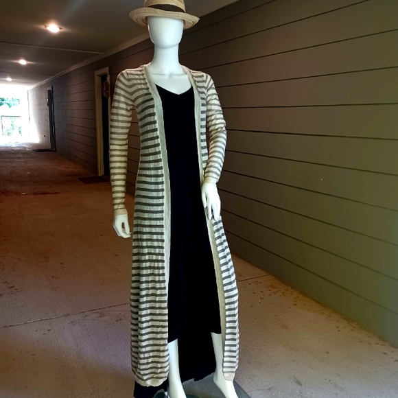 Anthropologie Sweaters - NWT Anthropologie Striped Wool Blend Open Front Duster Cardigan